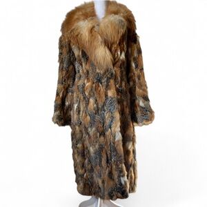 Women’s Vintage American Red Fox Blend Long Fur Coat Jacket est. size S / M